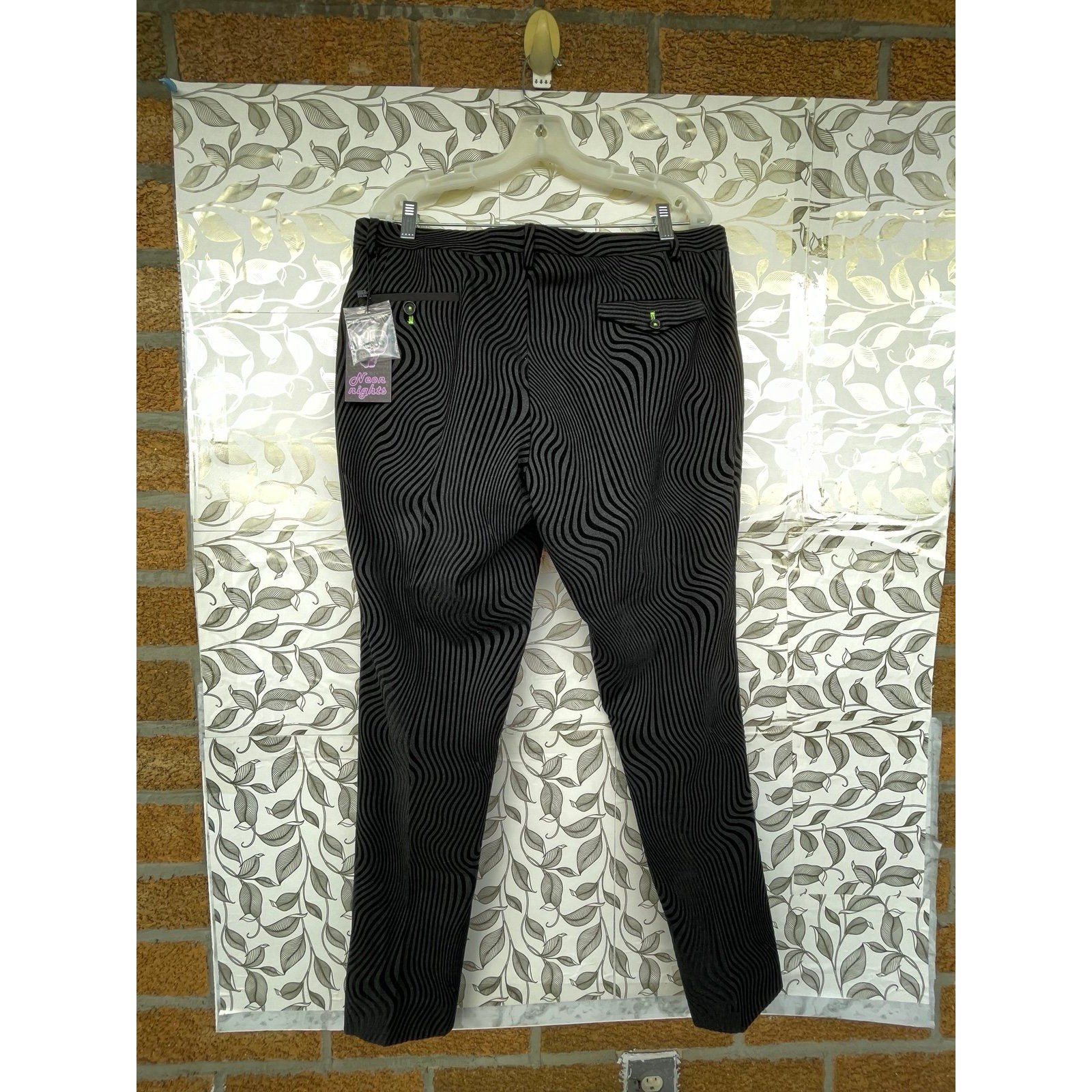 Twisted Tailor Torrance Black Velvet Swirl Dress Pants Size 38 — image 7 of 8